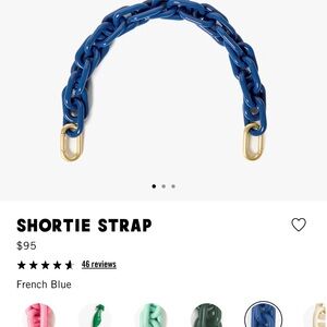 Clare V Shortie Strap in French Blue with Gold Hardware